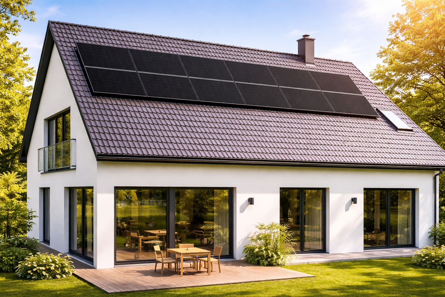 Solární systém na ohřev vody fotovoltaikou TUVFV-AS6x480W, komplet sada na střechu, 6 panelů 2,88 kW