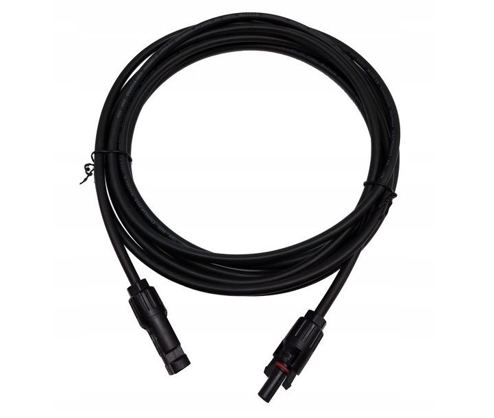 Prodlužovací kabel 6 mm², H1Z2Z2-K 1x6, včetně konektorů MC4 (samec, samice), černý